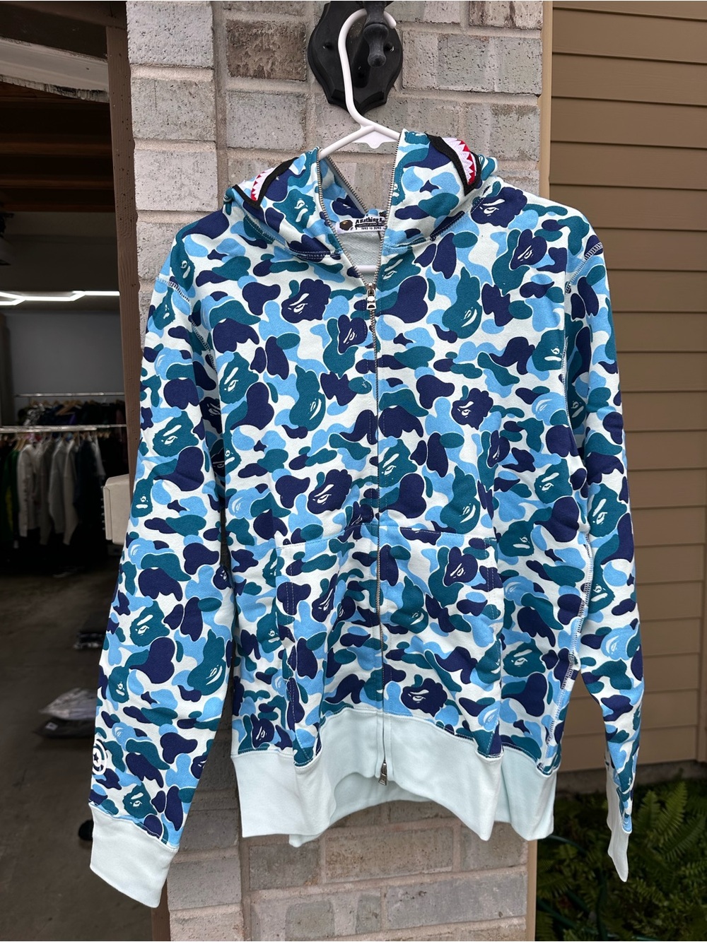 BAPE Blue Camo Zip-up Hoodie